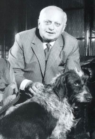 Portrait von Wilhelm Seltmann mit Hund